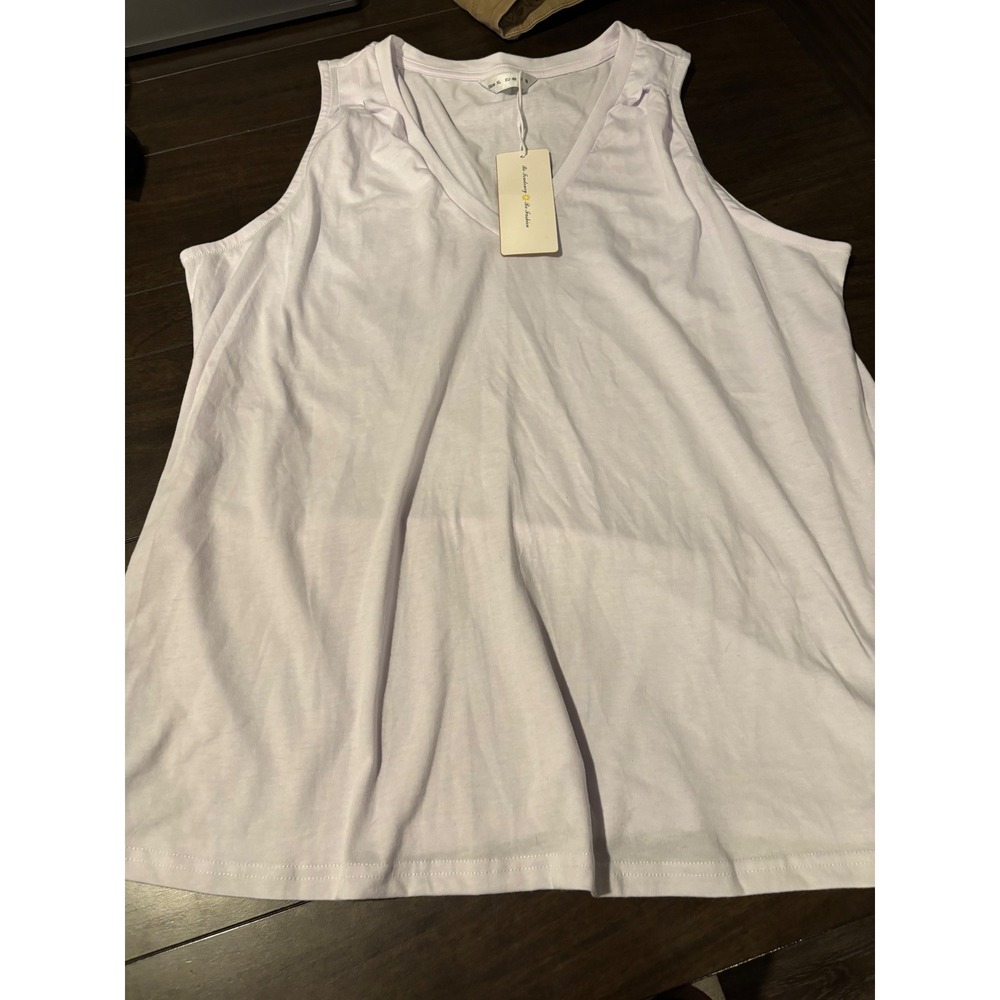 Tendency Womens V Neck Sleeveless Tank Top White Basic XL  NWT